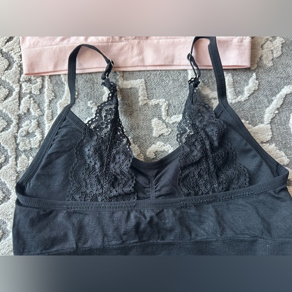 Tahari Lace Bralette Pink & Black size Medium - Picture 4 of 7